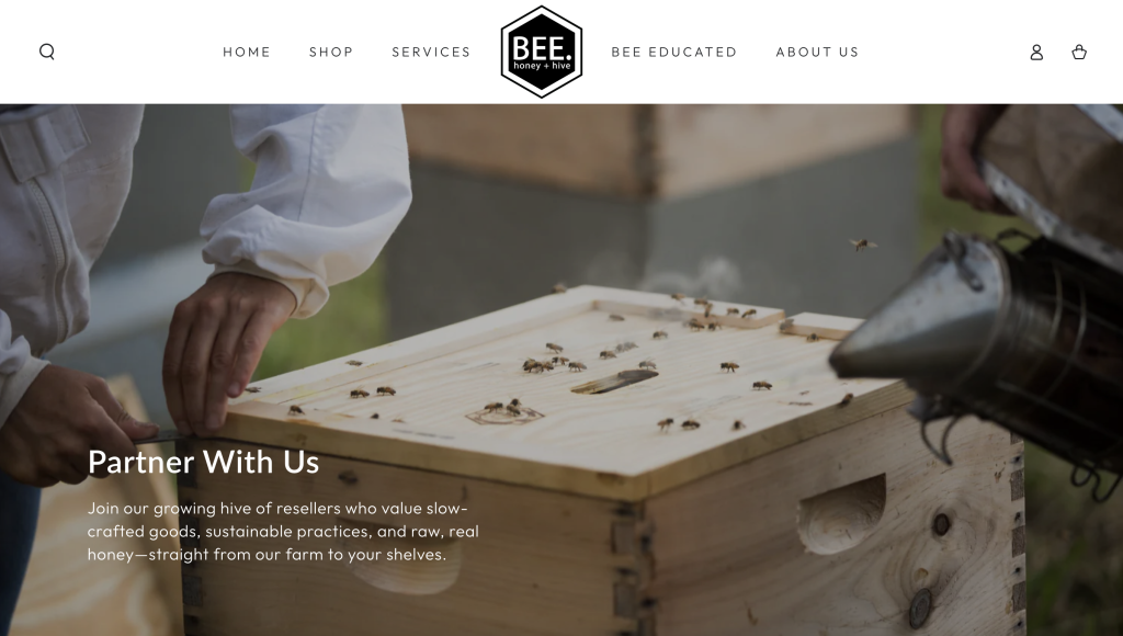 Bee. honey and hive brand identity design by Etowah Creative Co.